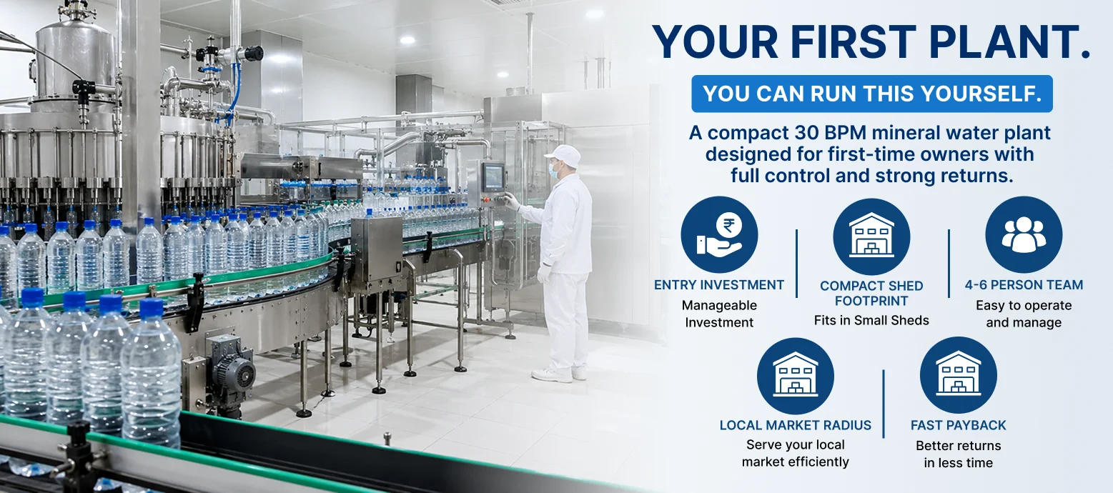 Automatic 30 BPM Mineral Water Plant